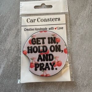 NWOT Handmade Funny Cherry Car Coaster
